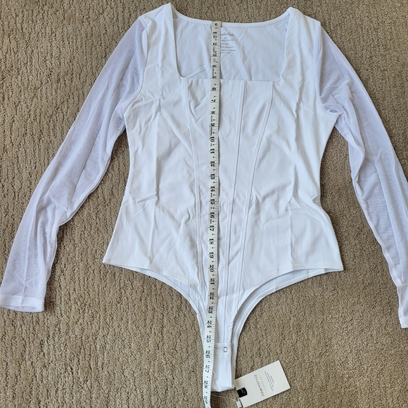 Women’s Long Sleeve White Square Neck Bodysuit – Size XL – NWT – PinkmStyle - Picture 8 of 11